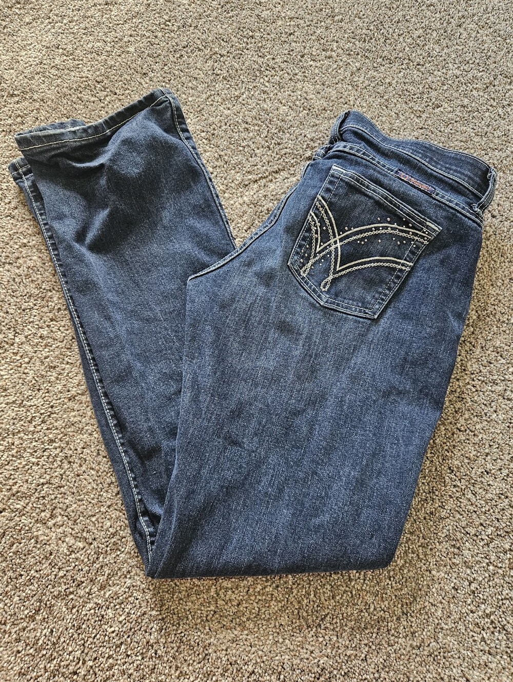 Wrangler Q-Baby Dark Wash Bootcut Jeans Size 7/8x32